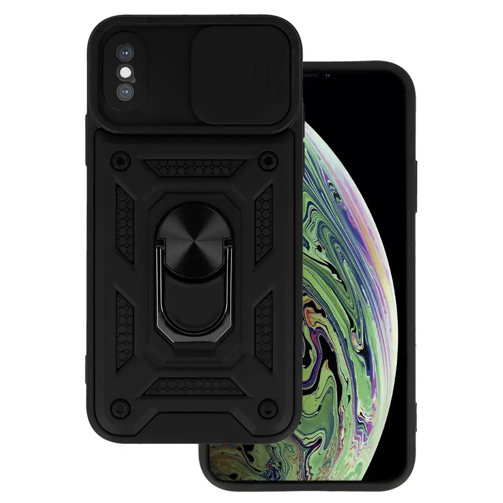 Slide Camera Armor maciņš telefonam iPhone X | iPhone XS melns