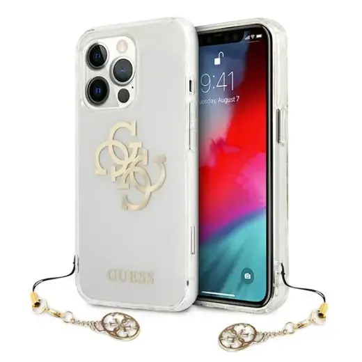 Guess 4G Gold Charms Collection maciņš telefonam iPhone 13 Pro | iPhone 13 caurspīdīgs