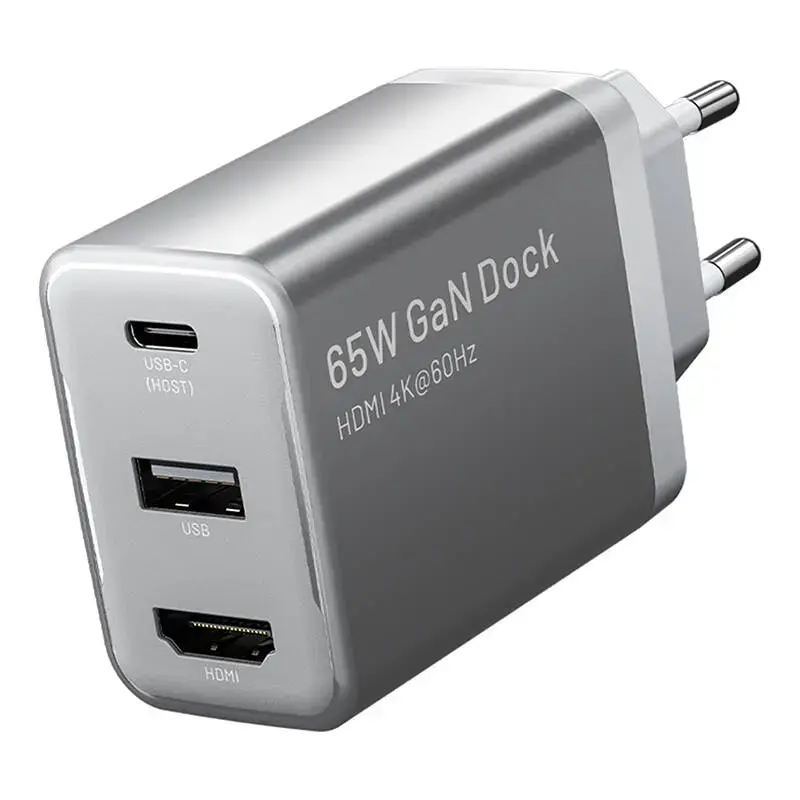 Vention FJAH0-EU travel charger | 60W | GaN | USB-C, USB-A, HDMI | grey