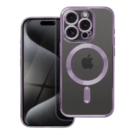 Case for iPhone 15 PRO Electro Mag Cover compatible with MagSafe purple