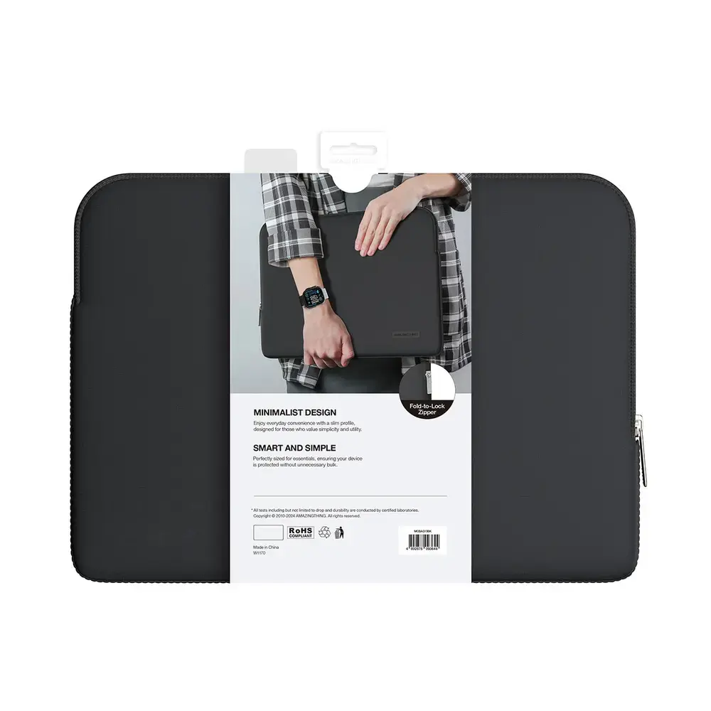 AmazingThing Minimal BasicBag Laptop Bag for MacBook Neo 13" - Black