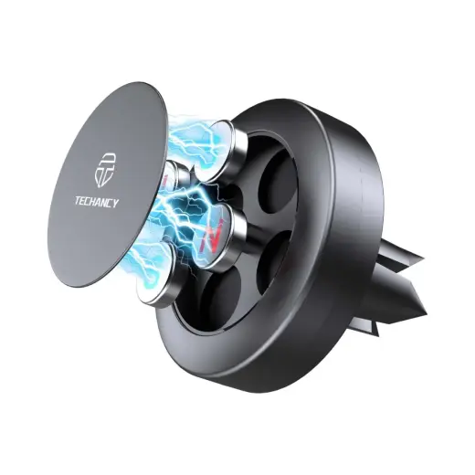 Techancy TI2345 magnetinis automobilinis telefono laikiklis ant oro grotelių, 360°, juodas