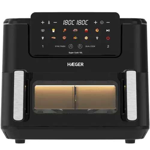 Haeger AF-D10.010B Super Cook Karstā gaisa cepšanas ierīce 10L ( 2 x 5L ) 2600W