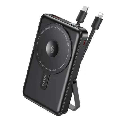 Внешний аккумулятор (powerbank) Yesido YP72 | 10 000 мА·ч | 22.5 Вт | USB-A, USB-C, Lightning | чёрный
