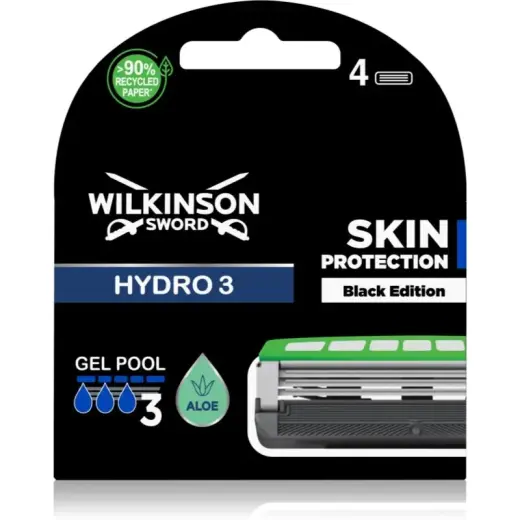 Wilkinson Sword Hydro3 Skin Protection Black Edition Replacement Head 4pcs