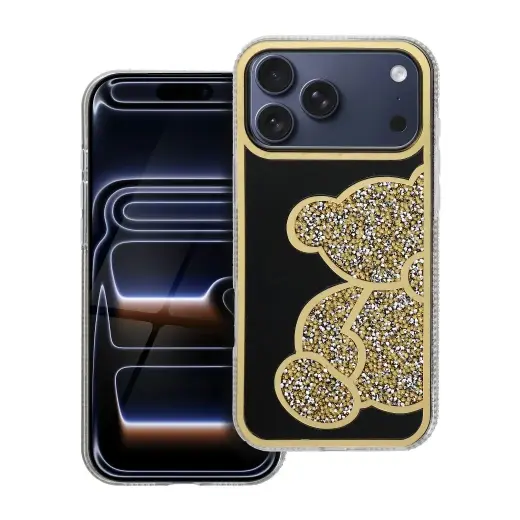 Case for iPhone 17 Pro Max / 18 Pro Max Teddy Bear gold