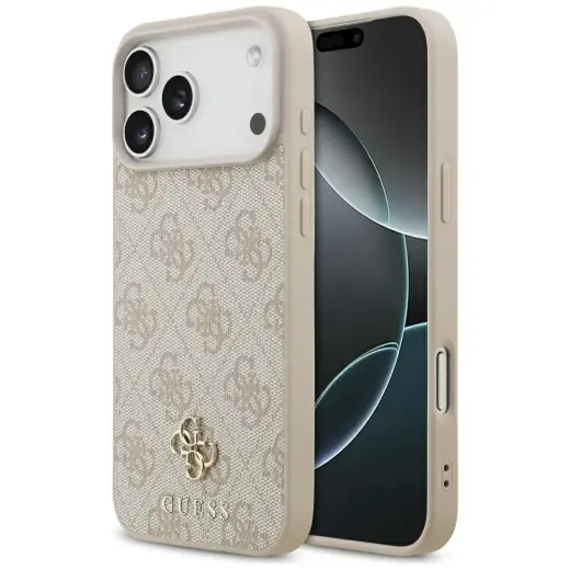 Guess 4G Small Classic Logo phone case with MagSafe support for iPhone 17 Pro Max | iPhone 18 Pro Max pink