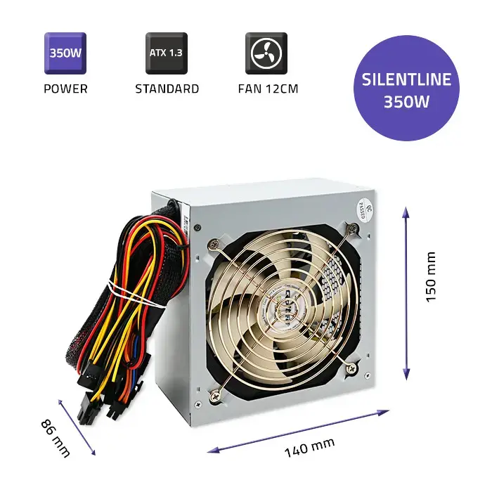 Qoltec Set PCI-E Smart 1600W + ATX SilentLine 350W power supply