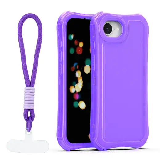 Safepop phone case with strap for iPhone 16e | iPhone 17e purple