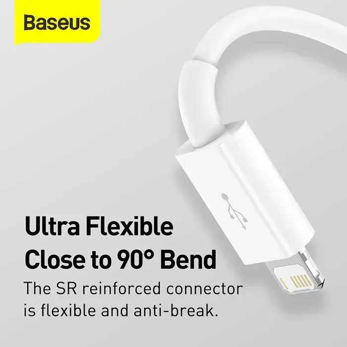 Baseus Superior Series 3-in-1 datu pārraides un uzlādes vads | USB-A uz USB-C, Micro USB, Lightning | 17.5W | 0.5m | balts
