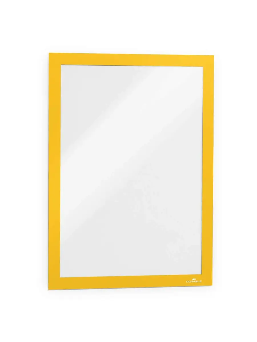 Pašlīpoša kabata DURABLE DURAFRAME ar rāmi dzeltens krāsā, A4 formāts, 2 gab./iepak.