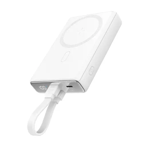 Joyroom JR-PBM01 external battery (powerbank) | 10000 mAh | 20W | USB-C, Lightning, MagSafe | white