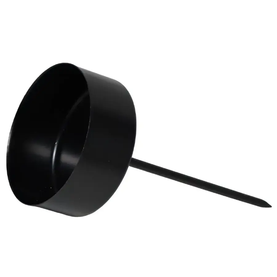 Candle holder tea candle D4x 9cm with pin, 4pcs black