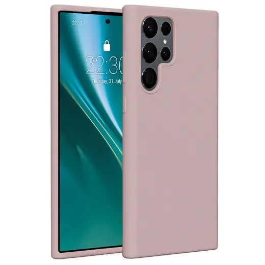 Etteri silikona telefona maciņš Samsung Galaxy S22 Ultra gaiši rozā