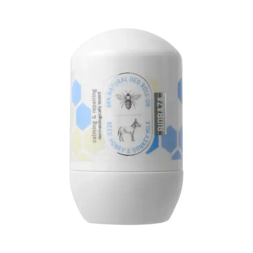 Biobaza, Bee's Honey & Donkey Milk, Soothing & Nourishing, Deodorant Roll-On, Unisex, 50 ml