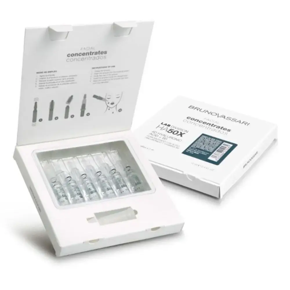 Set, Bruno Vassari, HA50X, Hyaluronic Acid, Hydra-Nourishing, Ampoules Treatment Serum, For Face, For Women, 6 pcs, 2 ml