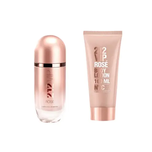 Set Carolina Herrera: 212 VIP Rose, Eau De Parfum, For Women, 80 ml + 212 VIP Rose, Moisturising, Body Lotion, 100 ml