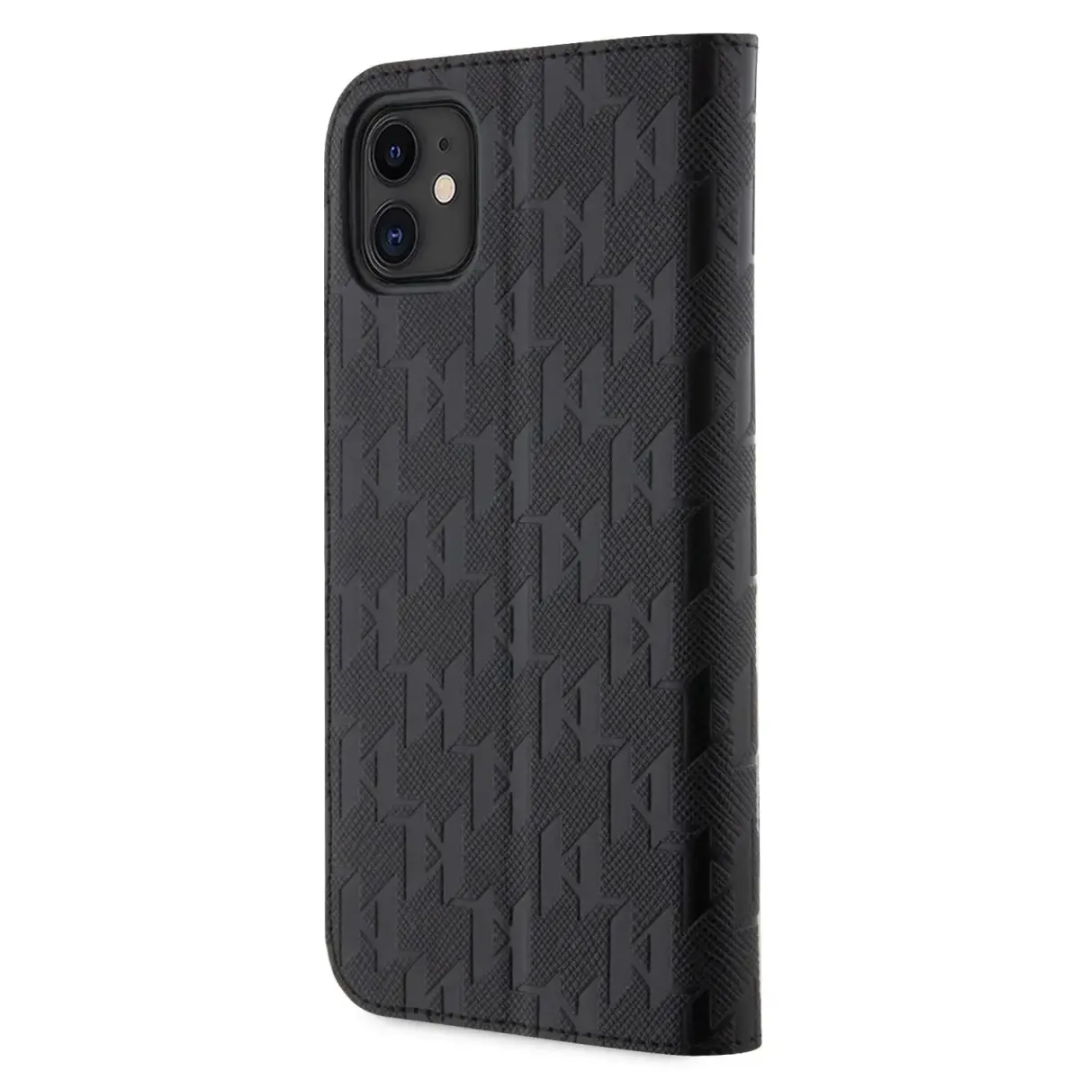 Karl Lagerfeld PU Saffiano Monogram Book Case for iPhone 11 Black