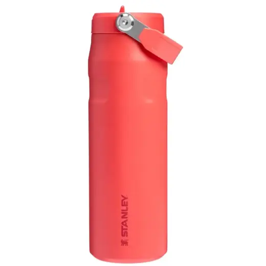Termosas su šiaudeliu „The IceFlow Bottle Flip Straw 2.0“ 0,7 l, koralų raudonumo-oranžinis