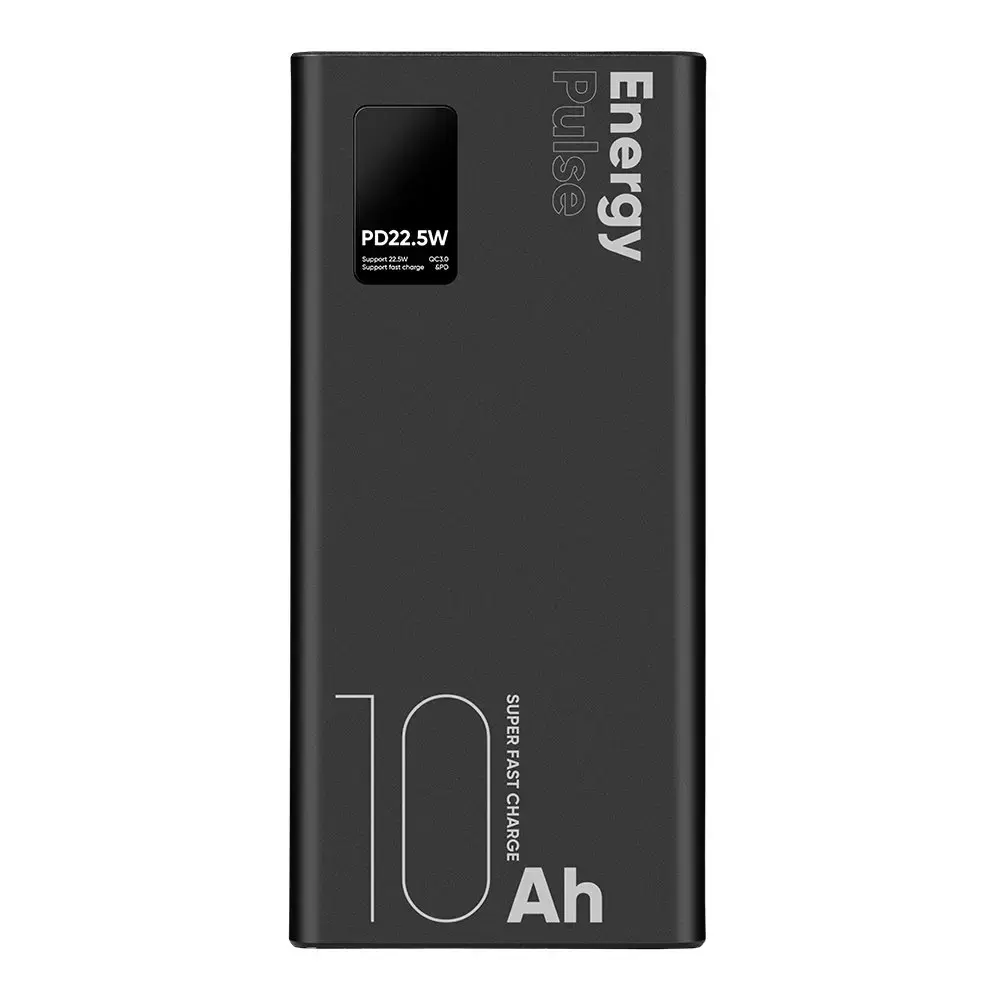 OBAL:ME EnergyPulse ārējais akumulators (powerbank) | 10000 mAh | 22.5W | Micro USB, USB-C, USB-A, Lightning | melns