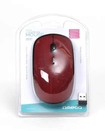Omega OM0431WR wireless mouse 1600 DPI red