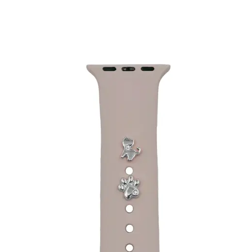Pin Charms set for watch straps cat silver