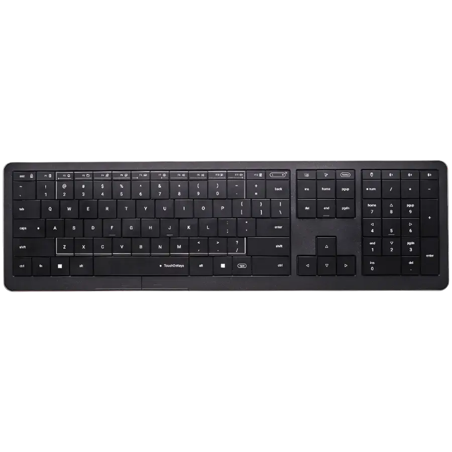 CLEVETURA CLVX 1 Touch-On-Keys AI Wireless Keyboard, ANSI US Windows Layout, Scissor Switches, Aluminum Chassis, Interactive RGB, Windows/Linux/MacOS support