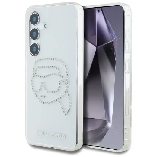 Чехол для телефона Karl Lagerfeld Rhinestones Karl Head Logo для Samsung Galaxy S25 прозрачный