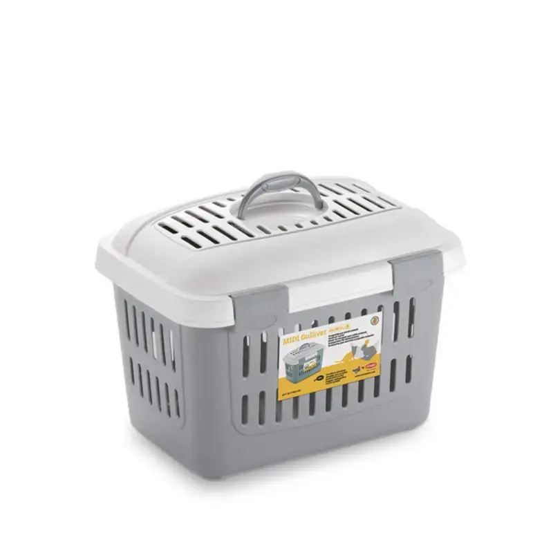 Транспортная клетка Midi Gulliver 45x33x33см белый|серый