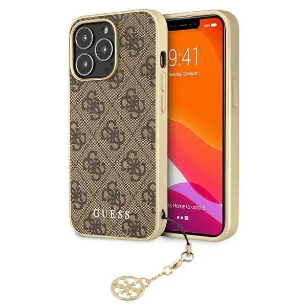 Guess GUHCP13LGF4GBR iPhone 13 Pro | 13 6.1 "brown | brown hardcase 4G Charms Collection