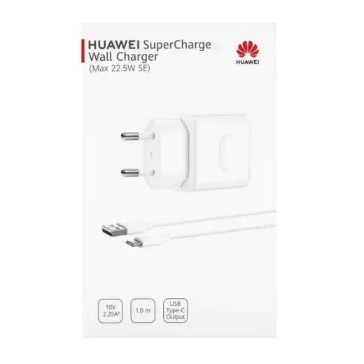 Huawei SuperCharge universal travel charger USB | 5V | 2.25A + USB-C cable 1M white