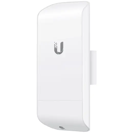 UBIQUITI airMAX NanoStation M2 loco; 2.4 GHz frequency band; Plug-and-play integration with airMAX antennas; 150+ Mbps, range 5+ km, 8.5 dBi.