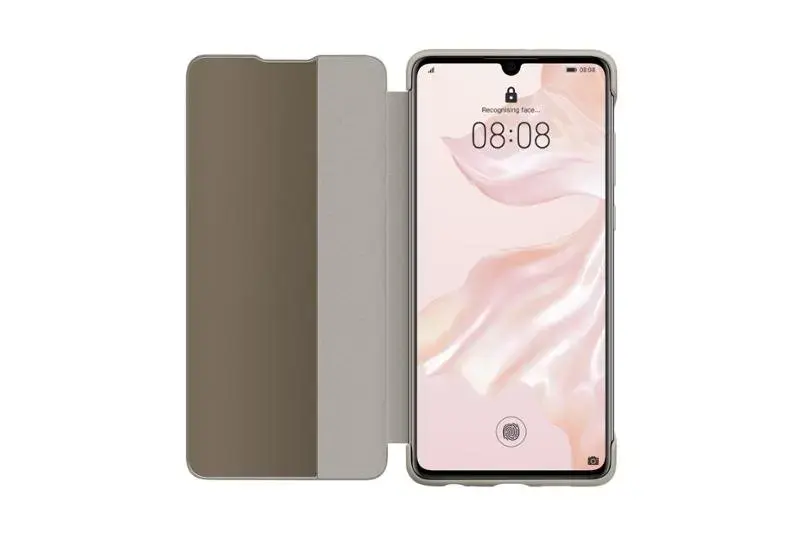 Huawei Original S-View Case Khaki for Huawei P30