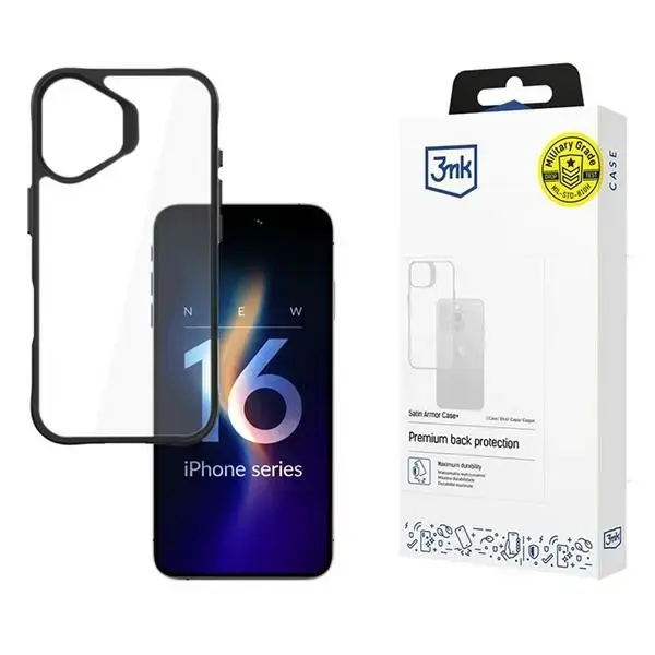 3MK SatinArmor+ Case iPhone 16 Plus 6.7"Military Grade