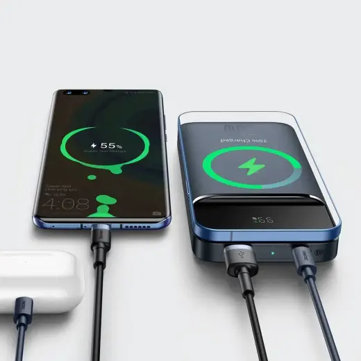 Baseus power bank 10000 mAh 20 W (Power Delivery | Quick Charge) wireless Qi charger 10 W (MagSafe compatible for iPhone) blue (PPMT-03)