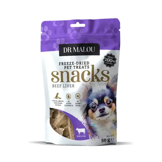 Gardums suņiem - DR Malou, Dog treats 100% freeze-dried beef liver 50g