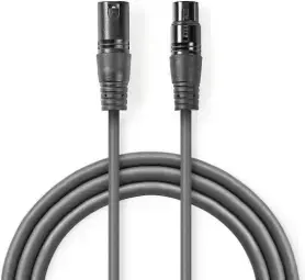 Kabelis Nedis XLR M - XLR F 1m