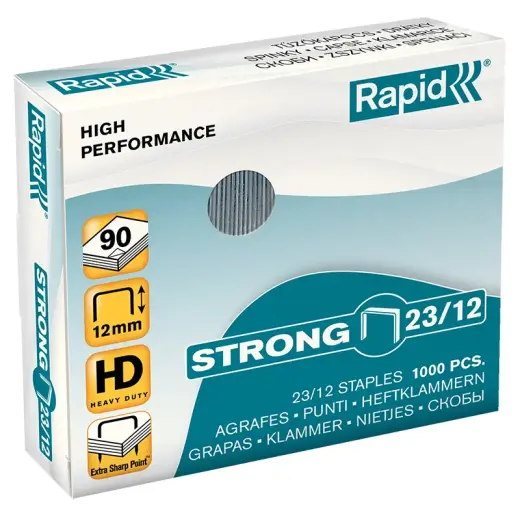 Staples Rapid, Strong, 23/12, 1000 staples/box