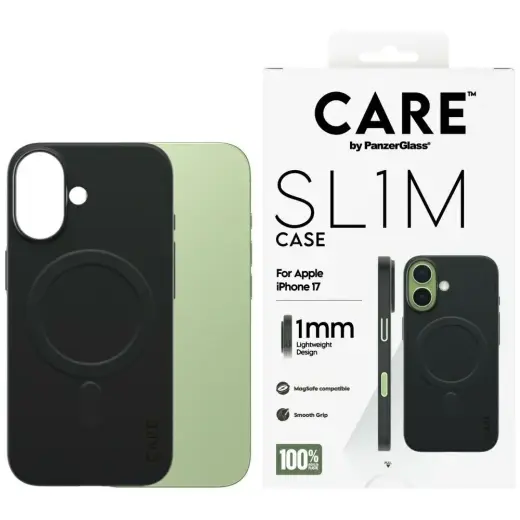 CARE by PanzerGlass SL1M phone case with MagSafe support for iPhone 17 black