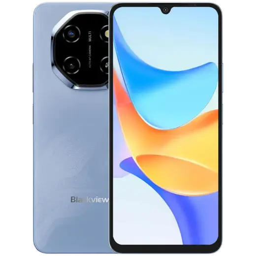 Blackview SHARK 6 5G 6.88inch FHD 1640x720 IPS LCD 120Hz 4+128GB Unisoc T8100 octa-core up to 2.2GHz Cam 13MP Front 8MP / 16+2MP Rear Battery 5000mAh Type-C Dual SIM SD card slots Android 15 Glacier Blue