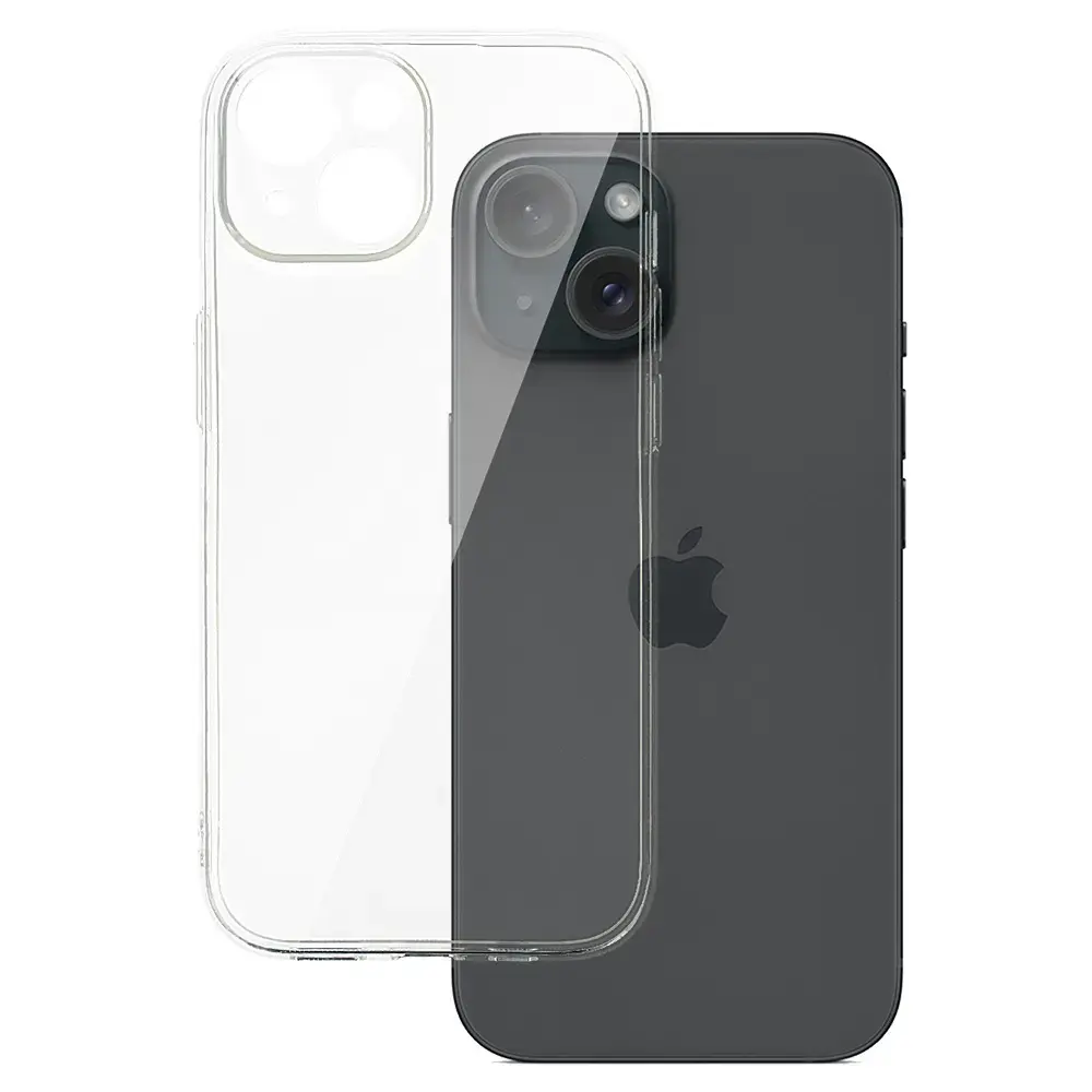 2 mm maciņš telefonam iPhone 15 caurspīdīgs