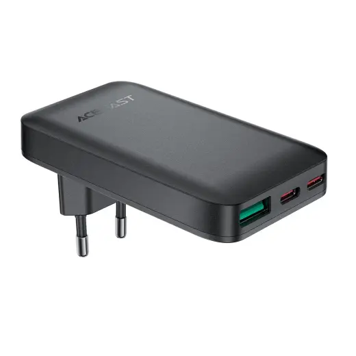 Acefast A100 tīkla lādētājs | 65W | GaN | USB-C, USB-A | melns