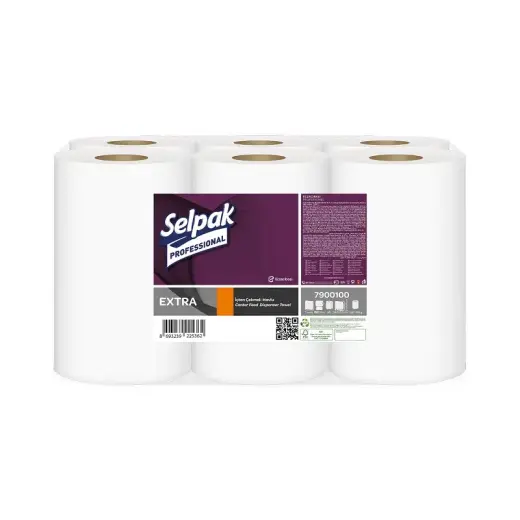 Paper towels SELPAK PRO Extra Center Feed for dispensers, 1 ply, 250m