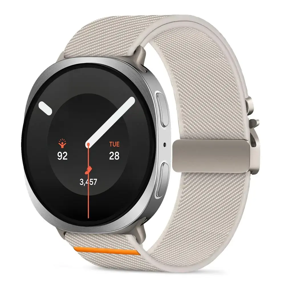 Tech-Protect Nylon Clasp išmaniojo laikrodžio dirželis Samsung Galaxy Watch 8/9/Classic (40/44/46 mm) | nailoninis | smėlio
