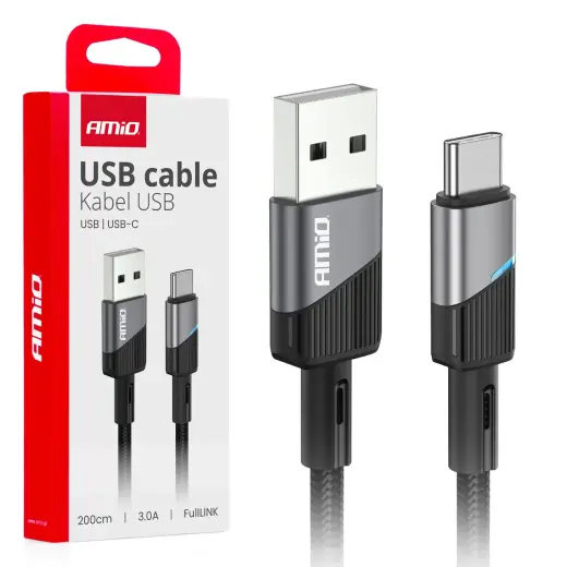 AMiO AMIO-03924 провод для передачи данных и зарядки | USB-A на USB-C | 15W | 2m