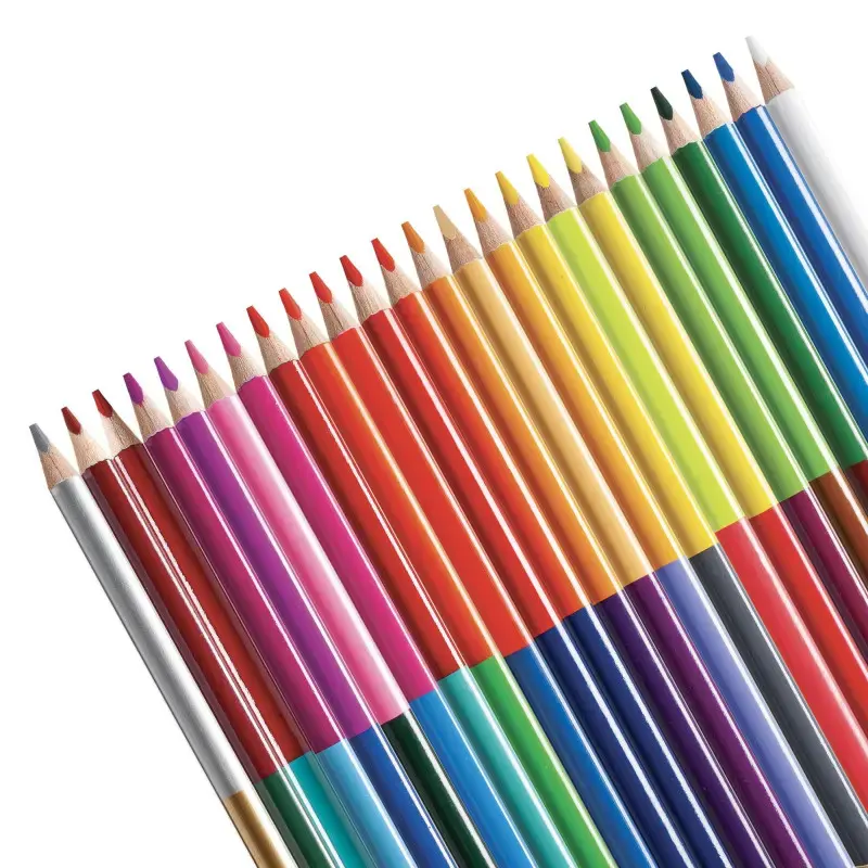 Krāsainie zīmuļi CARIOCA Bi-Color, trīsstūra formas, 24 krāsas