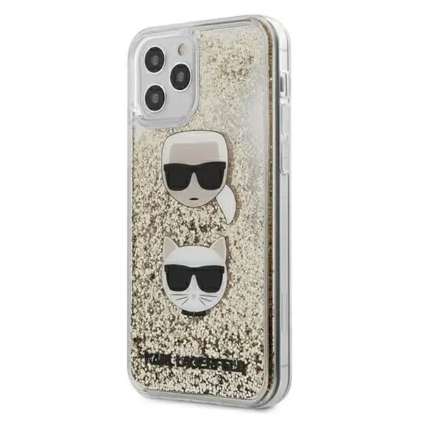 Karl Lagerfeld KLHCP12LKCGLGO iPhone 12 Pro Max 6,7" złoty|gold hardcase Liquid Glitter Karl&Choupette