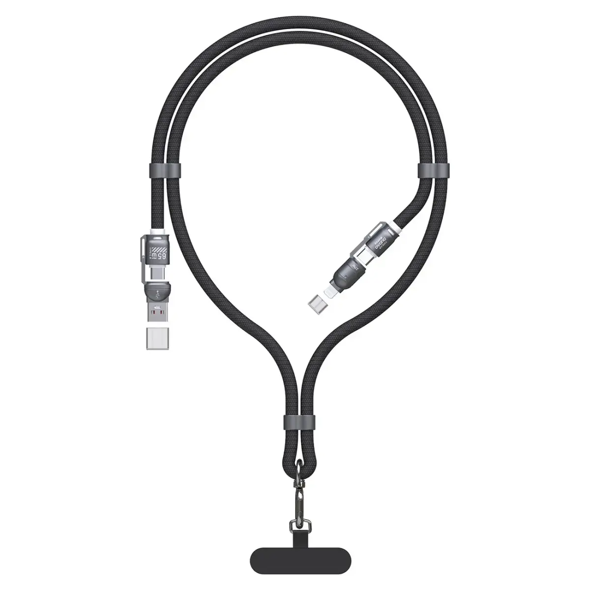 Dudao L20MAX data transfer and charging cable | USB-A to USB-C, Lightning | 65W | 1.5m | black