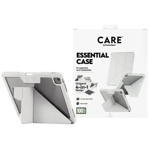 Etui Care by PanzerGlass Y fold do iPad   Air 13" (2024|2025) jasnoszary