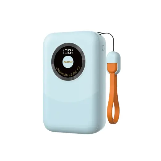 Dudao K21Pro Mini ārējais akumulators (powerbank) | 20000 mAh | 22.5W | USB-C, USB-A | LED ekrāns | zils